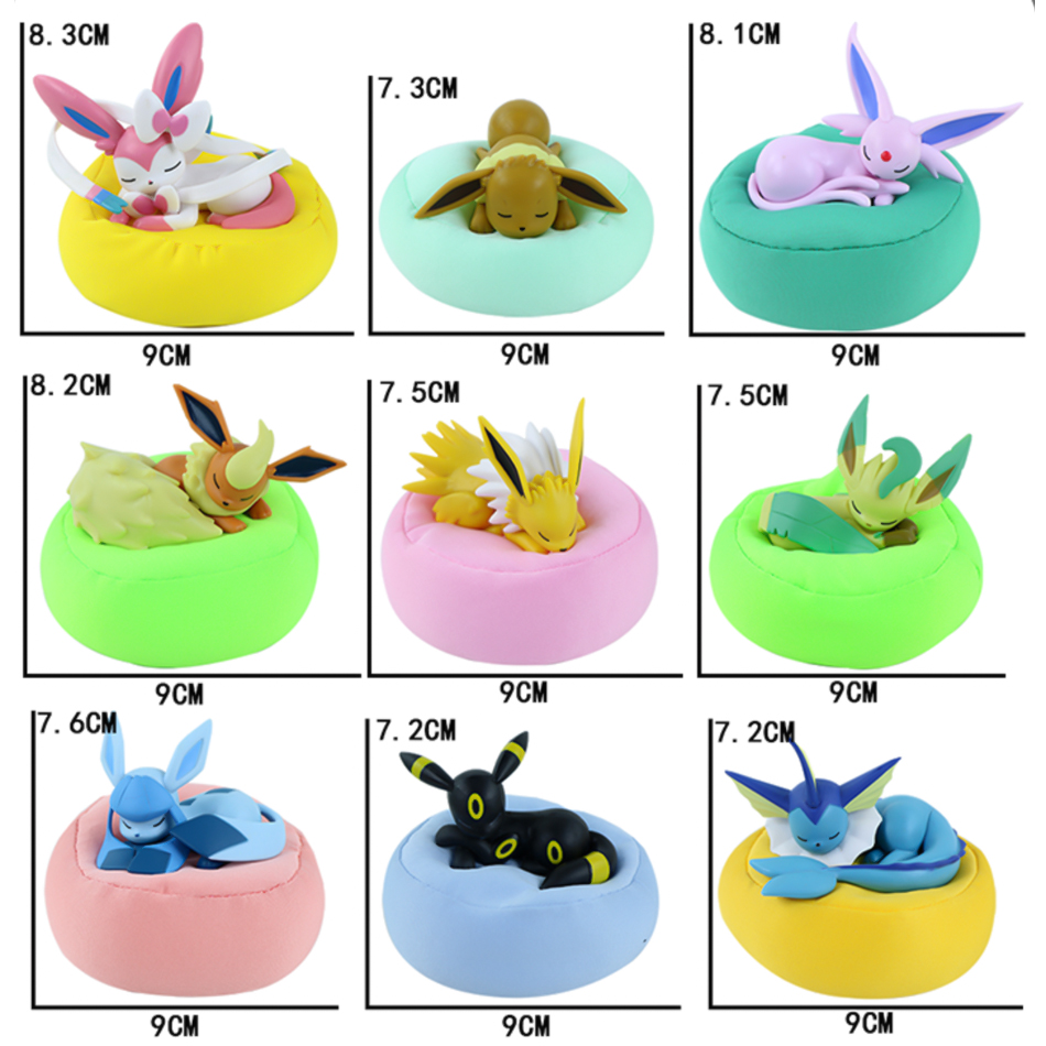 1-9pcs Anime Pokémon Eevee Fig - Pokemon Anime Merchandise recension och pris